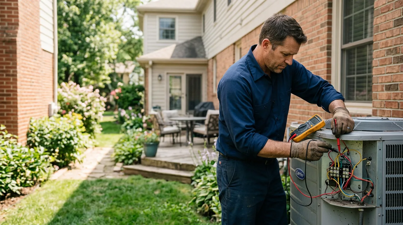 HVAC technician working near Burns Flat, OK